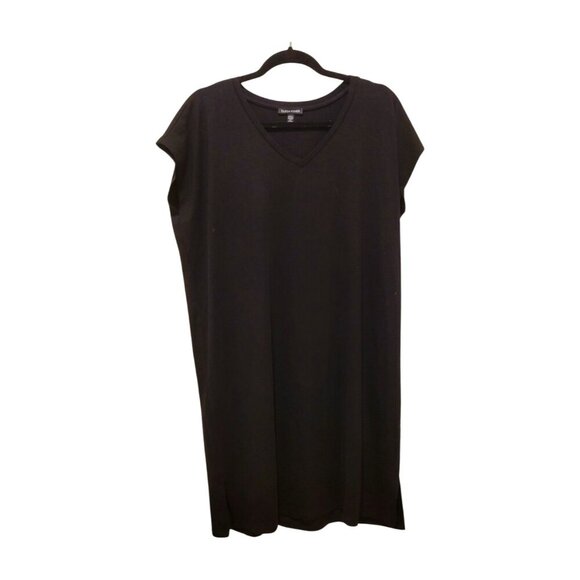 Eileen Fisher Dresses & Skirts - Eileen Fisher Black Short Sleeve Jersey Maxi Midi Dress S Small Travel Minimalis